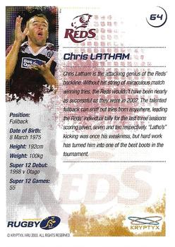 2003 Kryptyx The Defenders Australian Rugby Union #64 Chris Latham Back